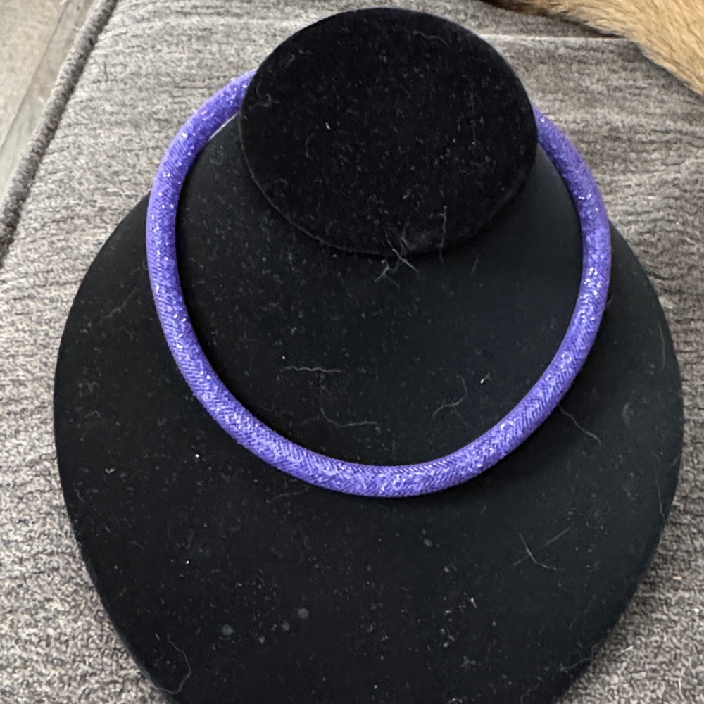 Swarovski amethyst crystal stardust necklace. 16 inches silver magnetic closure